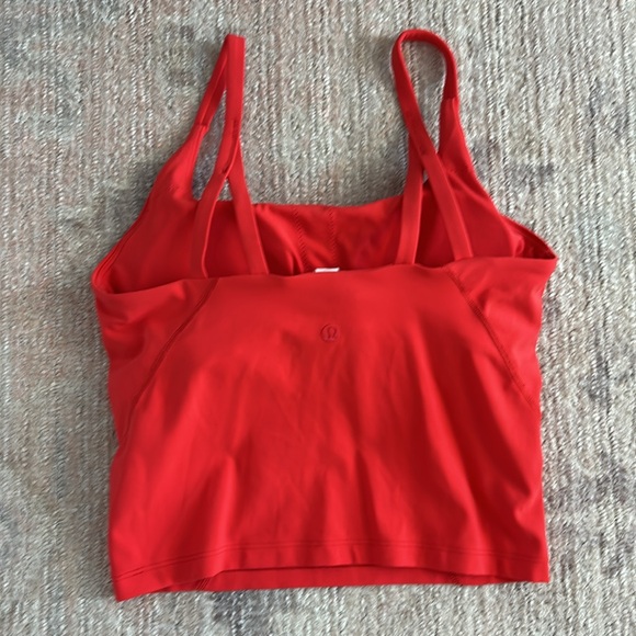 Lululemon Strappy Nulu Shelf Tank Top Love Red Sz 6 - Picture 4 of 6